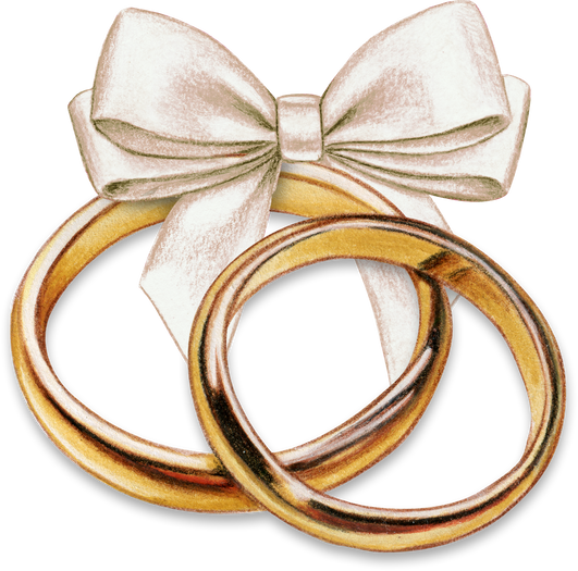 Watercolor hand drawn wedding rings